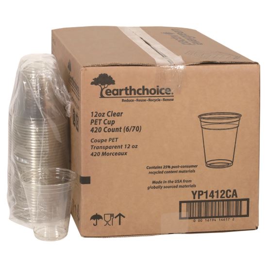 RPET Cold Cup, 12 oz, Plastic, Clear, 420/Carton1