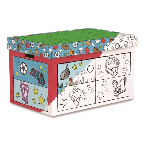 At Play Color in Toy Box, Sports Design, 1 Section, 5.25 cu ft, 28" x 18" x 18", White/Black1