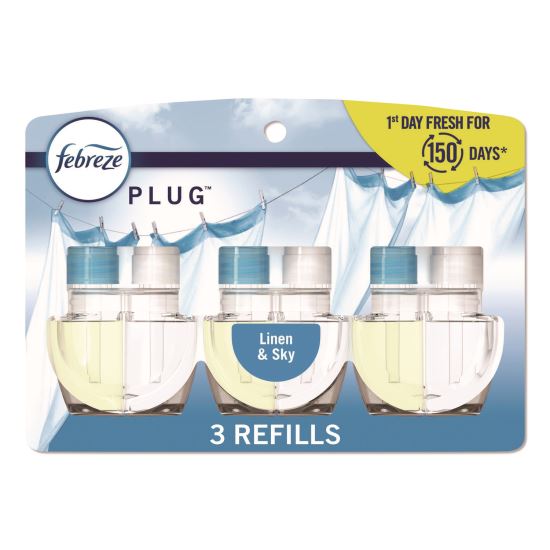 PLUG Air Freshener Refills, Linen and Sky, 2.63 oz, 3/Pack, 6 Packs/Carton1