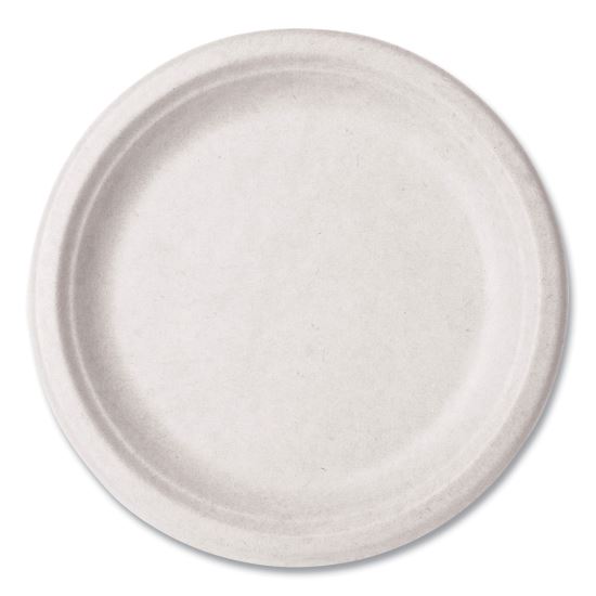 Nourish Molded Fiber Tableware, Compostable, Plate, Sugarcane, 9" dia, White, 500/Carton1