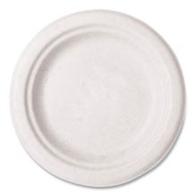 Nourish Molded Fiber Tableware, Compostable, Plate, Sugarcane, 6" dia, White, 1,000/Carton1