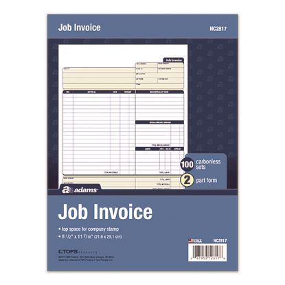 Multipart Job Invoice Forms, Two-Part Carbonless, 8.5 x 10.94, 100 Forms Total1