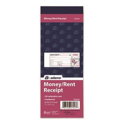 Multipart Money/Rent Receipt Book, Three-Part Carbonless, 6.69 x 2.75, 50 Receipts/Book, 3 Books/Pack1