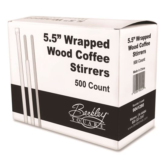 Wrapped Wood Stirrers, 5.5", 500/Box1