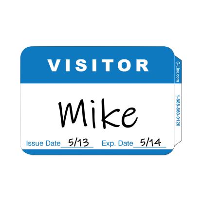 Self-Adhesive Name Badges, Hello My Name Is, Blue, 3.5 x 2.25, 100/BX1