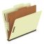 Reinforced Pressboard Classification Folders, 1.75" Expansion, 1 Divider, 4 Fasteners, Letter Size, Green Exterior, 10/Box1