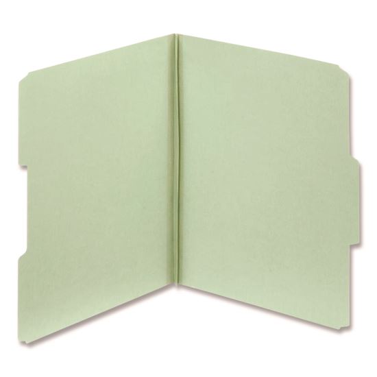 Pressboard Expanding File Folders, 1/3-Cut Tabs: Assorted Positions, Letter Size, 2" Expansion, Light Green, 25/Box1