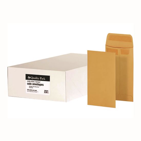 Redi-Seal Coin and Small Parts Envelope, #5, Square Flap, Redi-Seal Adhesive Closure, 3.13 x 5.25, Brown Kraft, 500/Box1