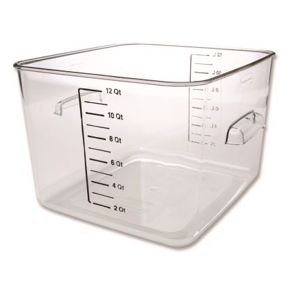 Square Storage Container, 12 qt, 10.5 x 11.31 x 7.75, Clear, Plastic1