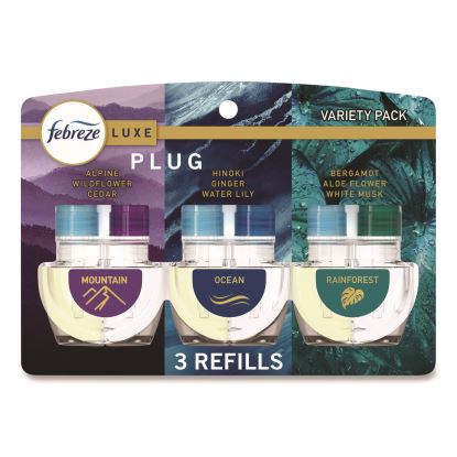 PLUG Air Freshener Refills, Mountain/Ocean/Rainforest, 2.63 oz, 3/Pack, 6 Packs/Carton1