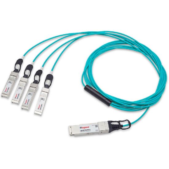 Legrand Q4S28F-V01.0M13-A InfiniBand/fibre optic cable 39.4" (1 m) QSFP28 4x SFP28 AOC Aqua color1