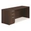 Alera Seville Series Credenza with Pedestal, Left Pedestal, 72w x 24d x 29h, Mahogany1