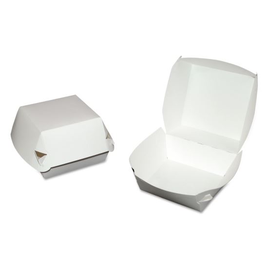 Hamburger Clamshell, 4.37 x 4.37 x 3.37, White, Paper, 500/Carton1