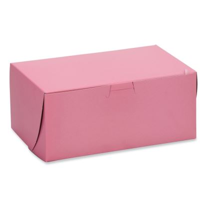 Pink One-Piece Non-Window Bakery Box, 7 x 7 x 4, Pink, Paper, 250/Carton1