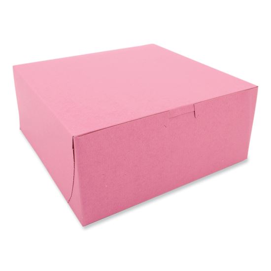 Pink One-Piece Non-Window Bakery Box, 9 x 9 x 4, Pink, Paper, 200/Carton1