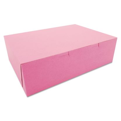 Pink One-Piece Non-Window Bakery Box, 14 x 10 x 4, Pink, Paper, 100/Carton1