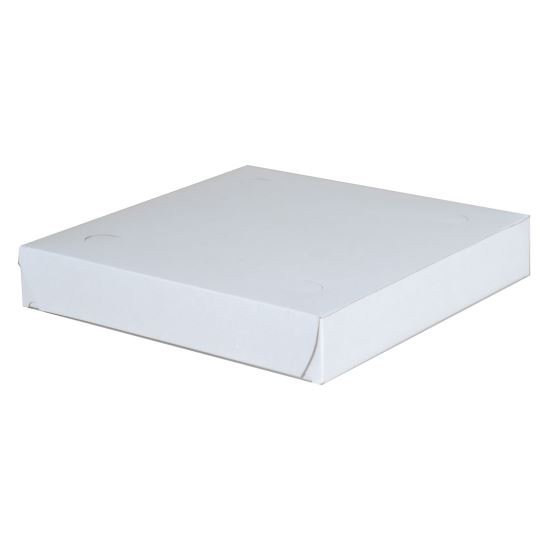 Clay-Coated Paperboard Pizza Boxes, 9 x 9 x 1.5, White, Paper, 100/Carton1