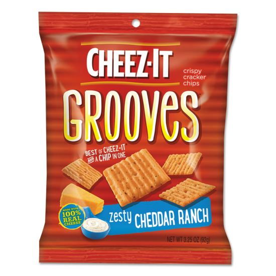 Cheez-it Grooves Crackers, Zesty Ranch, 3.25 Bag, 6/Box1