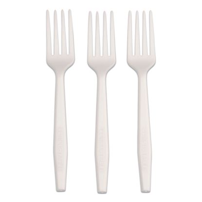 CPLA Cutlery, Heavyweight Fork, Plastic, White, 1,000/Carton1