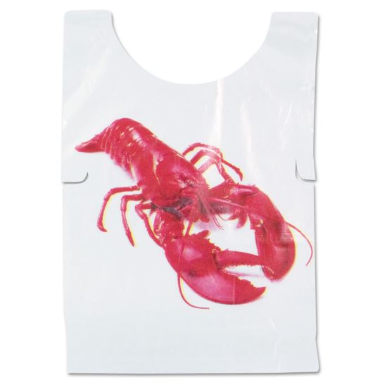 Poly Lobster Bib, Adult, White, 500/Box, 5 Boxes/Carton1