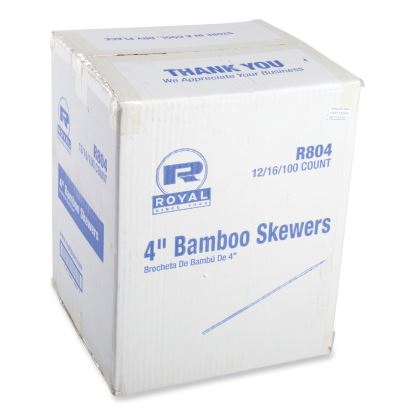 Bamboo Skewers, Paper, 4", Natural, 19,200/Carton1