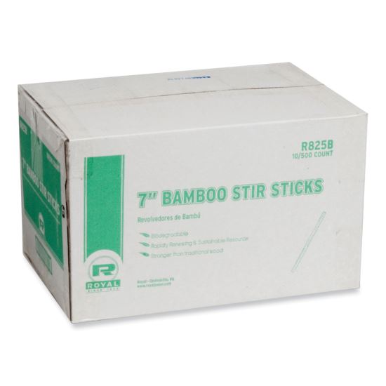 Bamboo Stir Sticks, 7" Natural, 5,000/Carton1