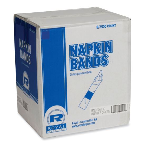 Napkin Bands, Hunter Green, 1.5", 2,500/Pack, 8 Packs/Carton1