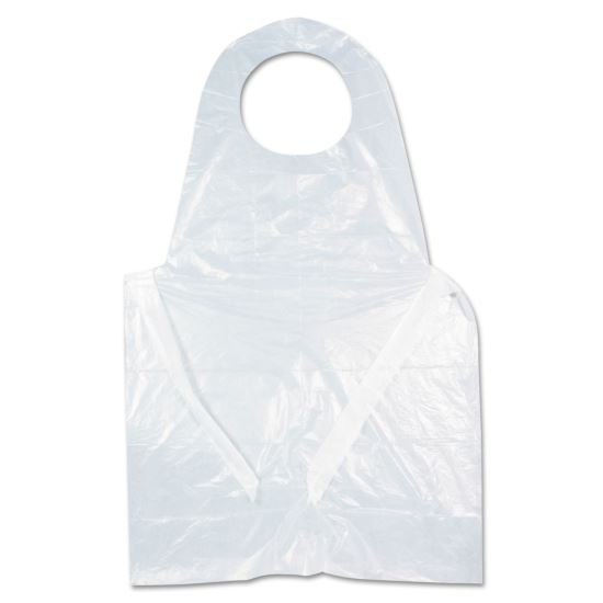 Heavyweight Poly Aprons, 28 x 46, 1 mil, One Size Fits All, White, 500/Carton1