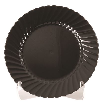 Classicware Plastic Plates, 7.5" dia, Black, 10/Pack, 18 Packs/Carton1