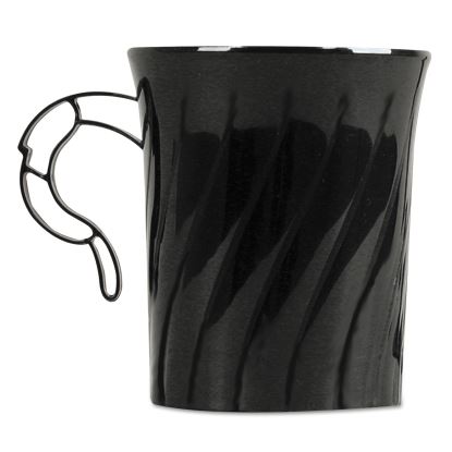 Classicware Plastic Mugs, 8 oz, Black, 8/Pack, 24 Packs/Carton1