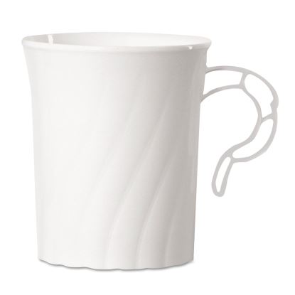 Classicware Plastic Mugs, 8 oz, White, 8/Pack, 24 Packs/Carton1