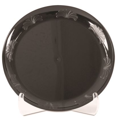 Designerware Plastic Plates, 9" dia, Black, 10/Pack, 18 Packs/Carton1