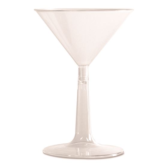 Comet Plastic Martini Glasses, Two-Piece Construction, 6 oz, Clear, 12/Pack, 8 Packs/Carton1