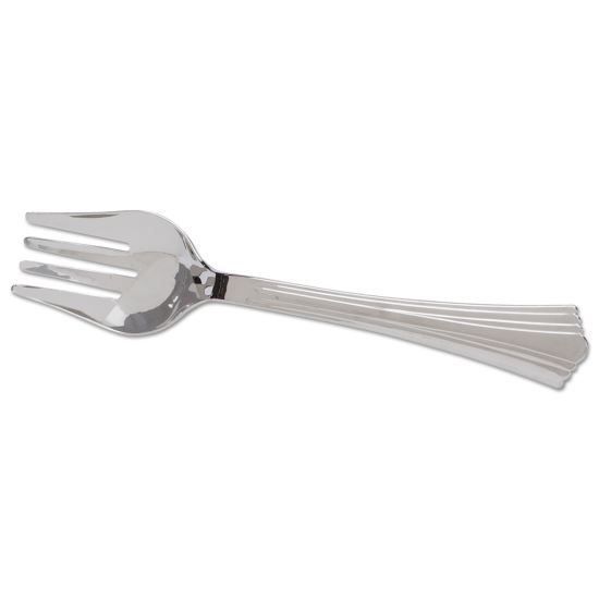 Heavyweight Plastic Serving Forks, Reflections, 10", Silver, 60/Carton1