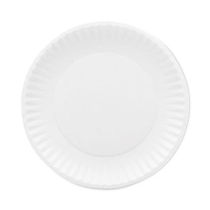 Premium Coated Paper Plates, 7" dia, White, 125/Pack, 8 Packs/Carton1