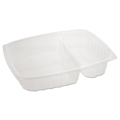 ClearPac Containers, 2 Compartments, 32.8 oz, 7.4 x 9 x 1.7, Clear, Plastic, 63/Pack, 4 Packs/Carton1