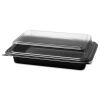 Creative Carryouts Hinged Plastic Hot Deli Boxes, 8.75 x 6.2 x 2.2, Black/Clear, 200/Carton1