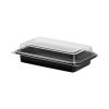 Creative Carryouts Hinged Plastic Hot Deli Boxes, 8.75 x 6.2 x 2.2, Black/Clear, 200/Carton2