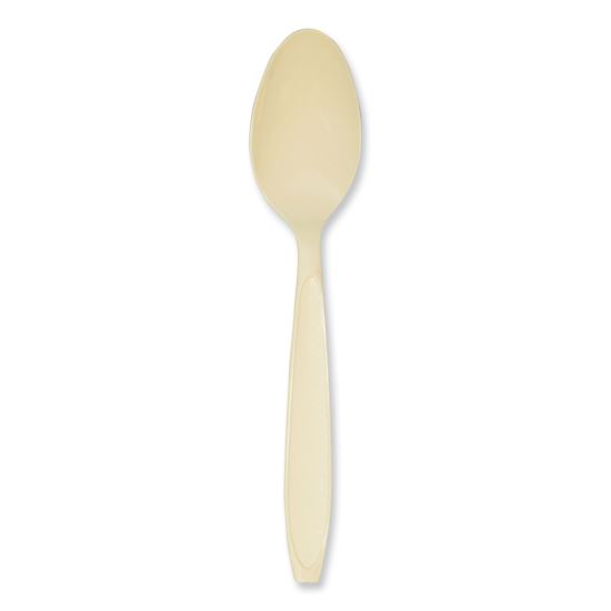 Impress Heavyweight Full-Length Polystyrene Cutlery, Spoon, Plastic, Champagne, 1,000/Carton1