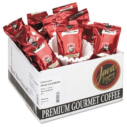 Coffee Portion Packs, 1.5oz Packs, Colombian Decaf, 42/Carton1