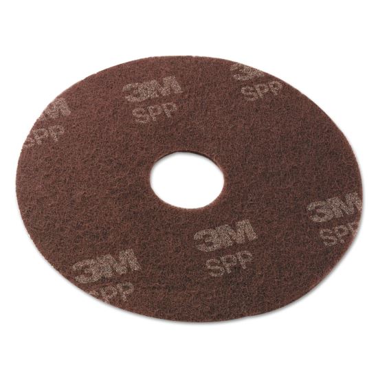 Surface Prep Floor Pads, 14" Diameter, Brown, 10/Carton1