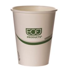 GreenStripe Renewable and Compostable Hot Cups, 8 oz, Paper, White/Green, 50/Pack, 20 Packs/Carton1