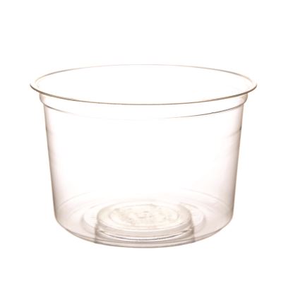 Renewable and Compostable Round Deli Containers, 16 oz, 4.63" Diameter x 3.06" h, Clear, Plastic, 50/Pack, 10 Packs/Carton1