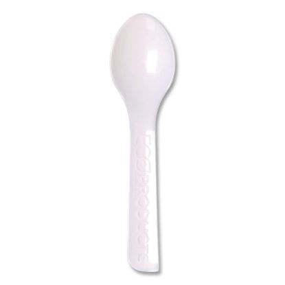 Plantware CPLA Tasting Spoon, Plastic, 3", White, 2,000/Carton1