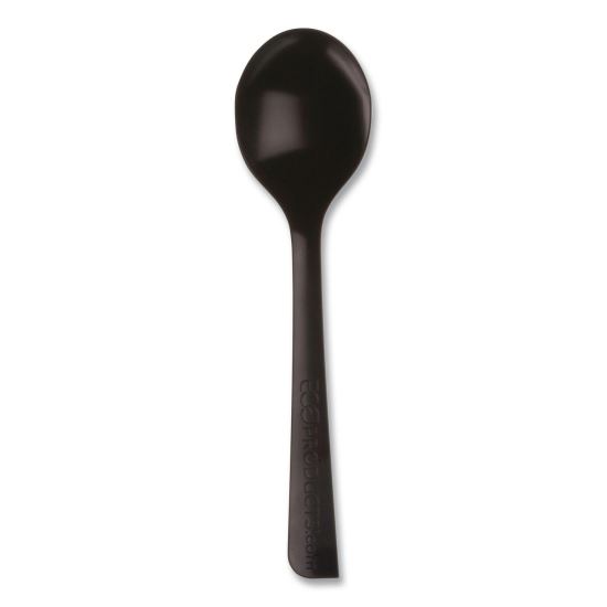 100% Recycled Content Cutlery, Soup Spoon, Plastic, Black, 50/Pack, 20 Packs/Carton1