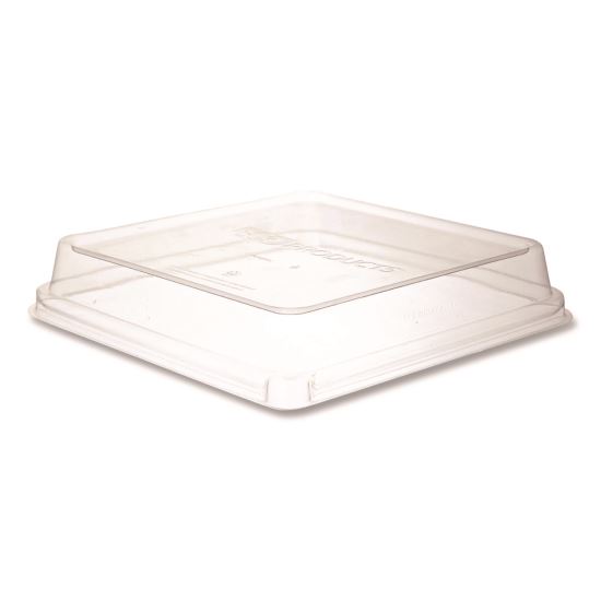 Renewable and Compostable Lids, 8.8 x 8.8 x 1.64, Clear, Plastic, 200/Carton1