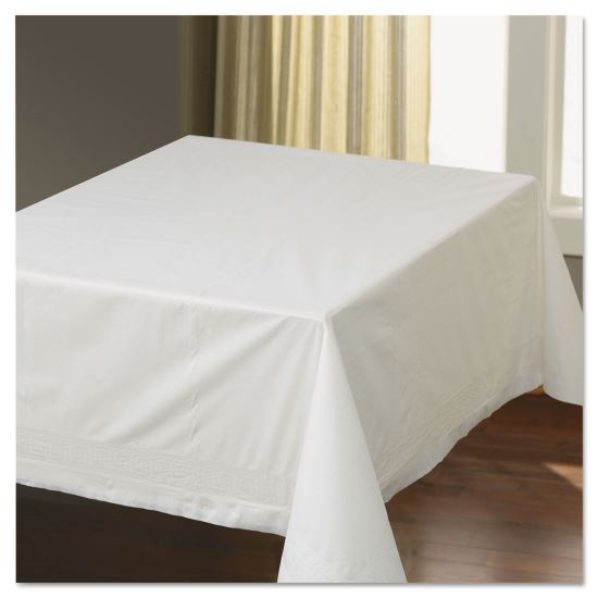 Tissue/Poly Tablecovers, 54" x 54", White, 50/Carton1