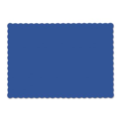 Solid Color Scalloped Edge Placemats, 9.5 x 13.5, Navy Blue, 1,000/Carton1