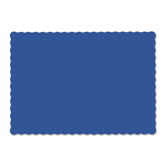 Solid Color Scalloped Edge Placemats, 9.5 x 13.5, Navy Blue, 1,000/Carton1