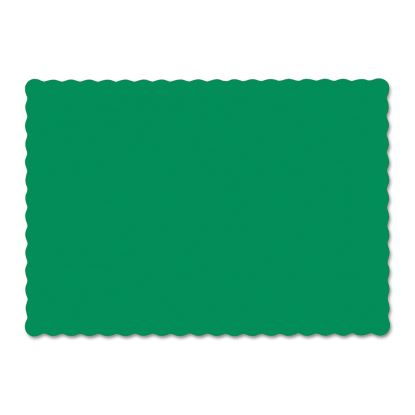 Solid Color Scalloped Edge Placemats, 9.5 x 13.5, Jade, 1,000/Carton1